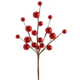 10" Ornament Ball Pick -Red (pack of 48)