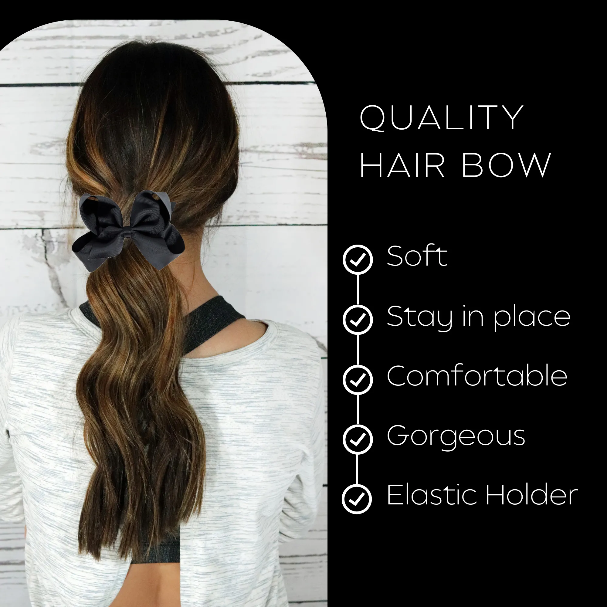 Black Classic Hair Bow