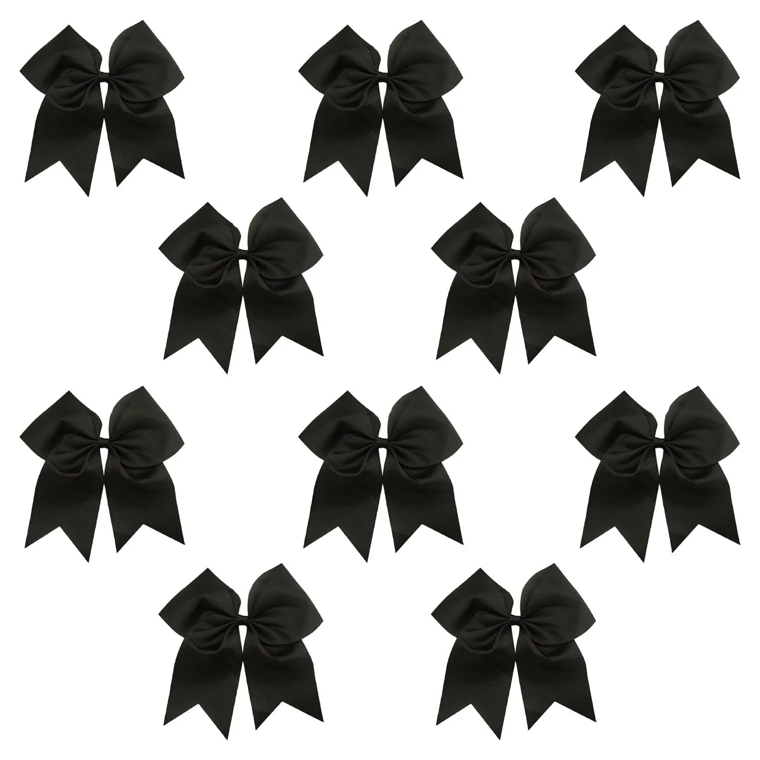 Black Clip Hair Bows - 10 Pack