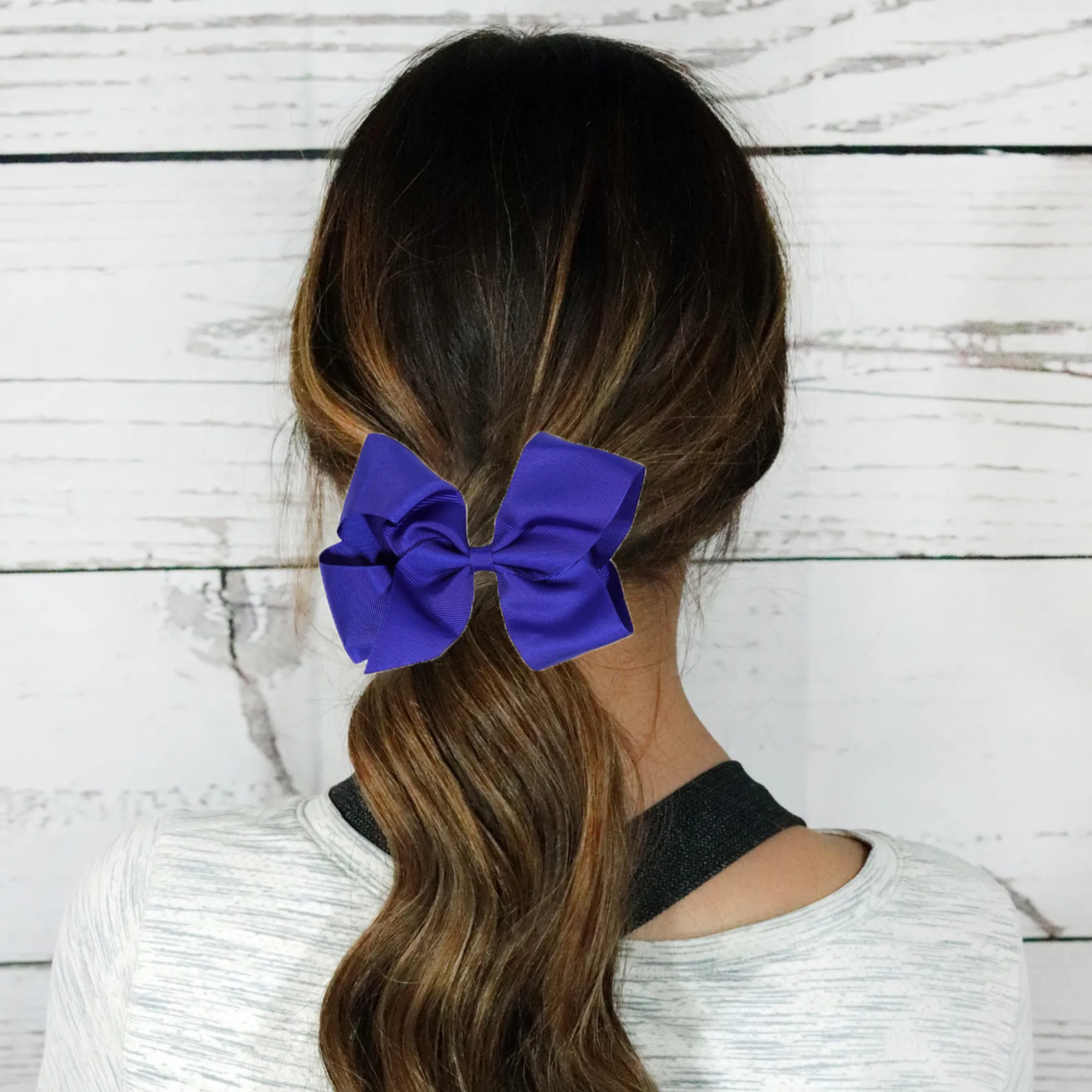 Blue Classic Hair Bow