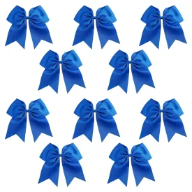 Blue Clip Hair Bows - 10 Pack