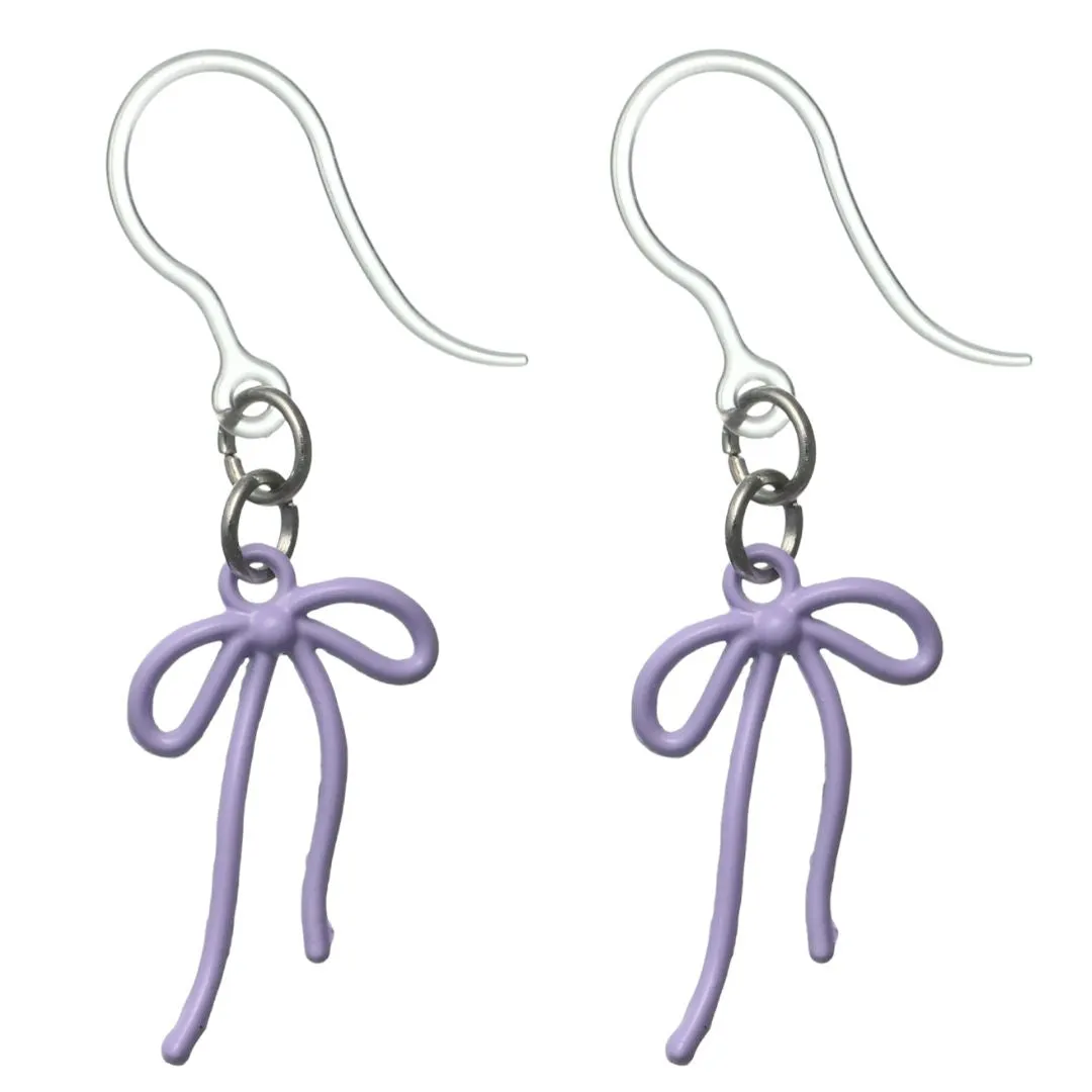 Bow Dangles Hypoallergenic Earrings for Sensitive Ears Made with Plastic Posts