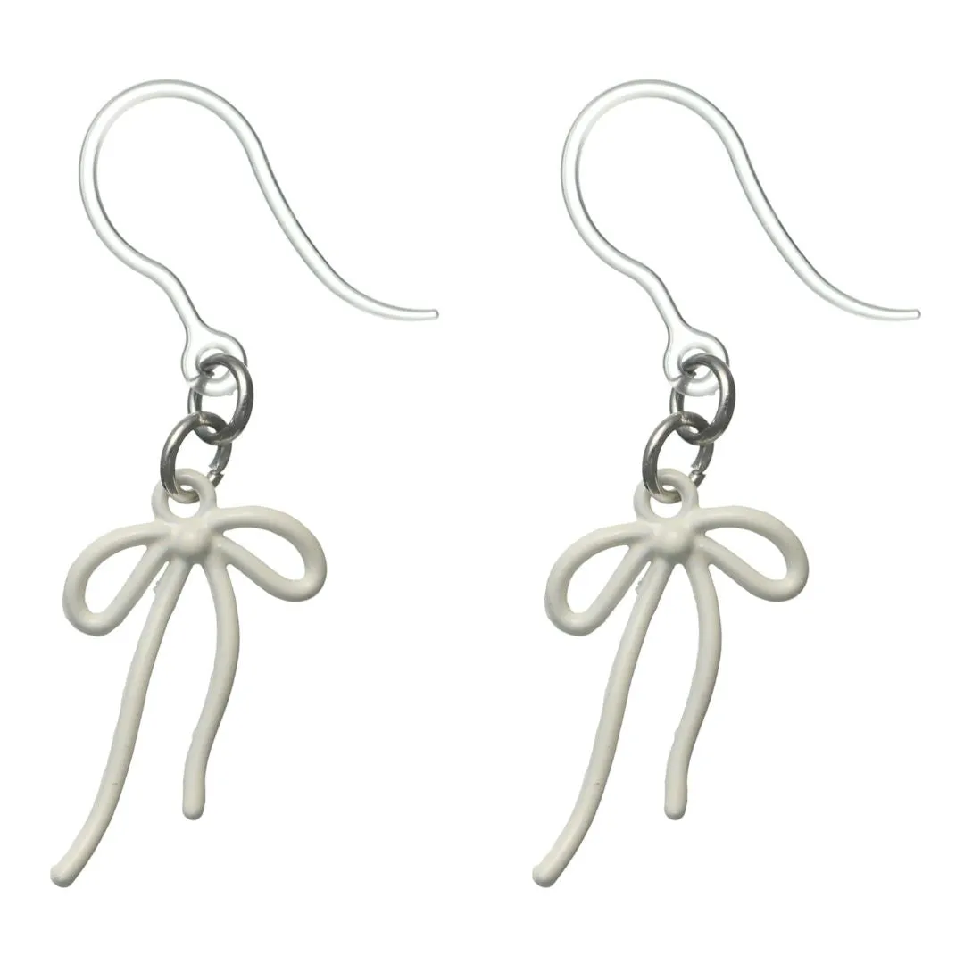 Bow Dangles Hypoallergenic Earrings for Sensitive Ears Made with Plastic Posts