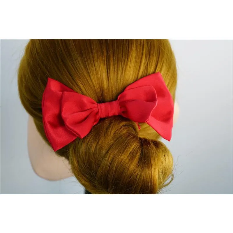 Bow Silk Scrunchies Pomegranate red