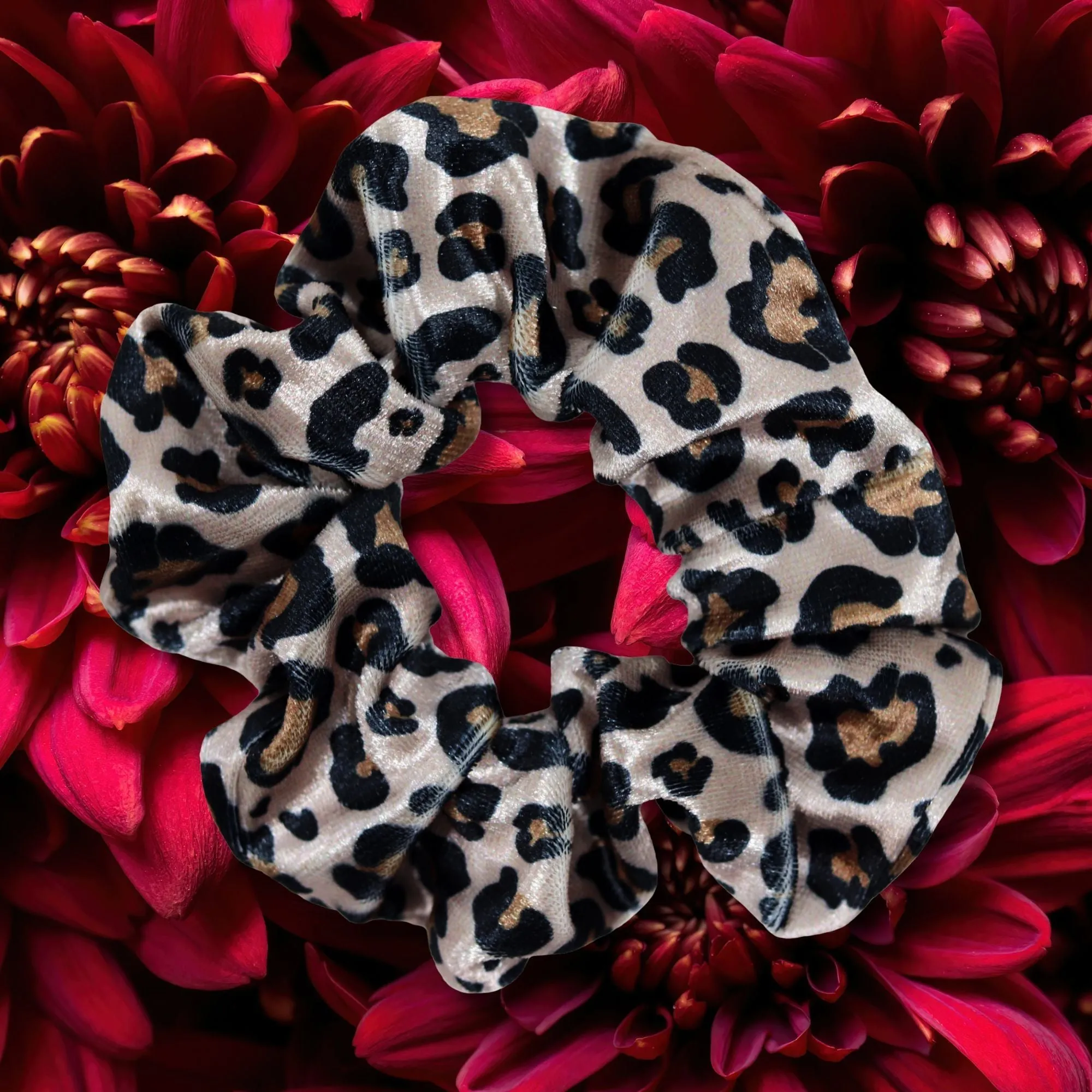 Cheetah Velvet Scrunchie