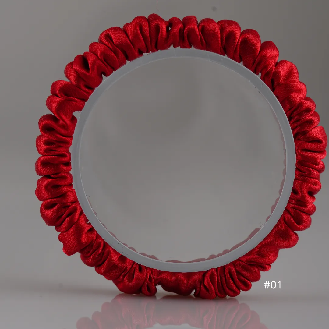 China Red silk scrunchies mini