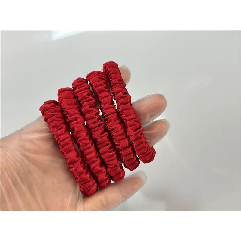 China Red silk scrunchies mini