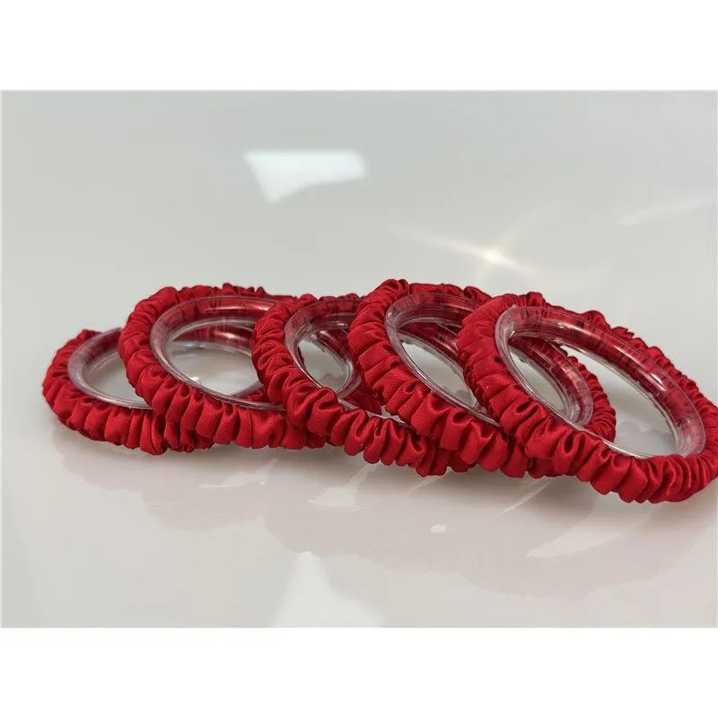 China Red silk scrunchies mini