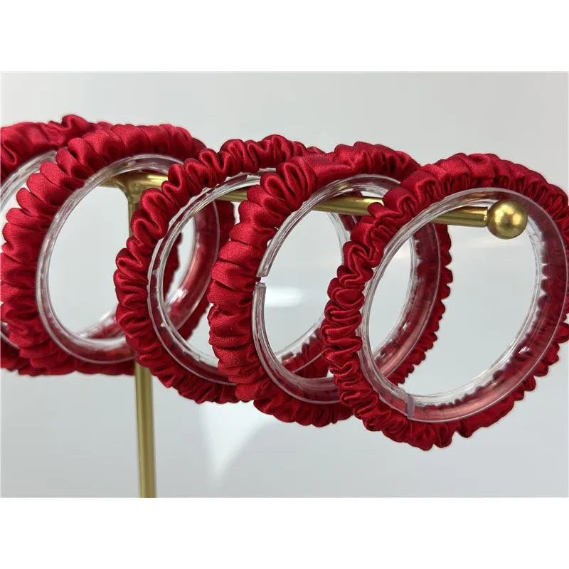 China Red silk scrunchies mini