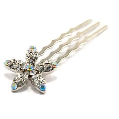 Crystal Flower Mini Hair Comb (5 piece set)