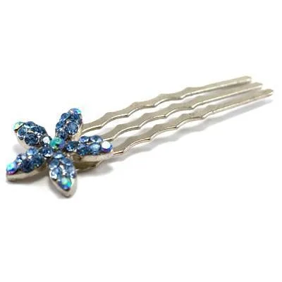 Crystal Flower Mini Hair Comb (5 piece set)