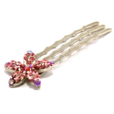 Crystal Flower Mini Hair Comb (5 piece set)