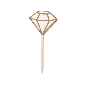 Diamond Shaped Paper Cupcake Topper Picks - Set of 12