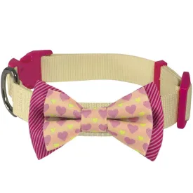 Dog Collar with Heart Bow Tie