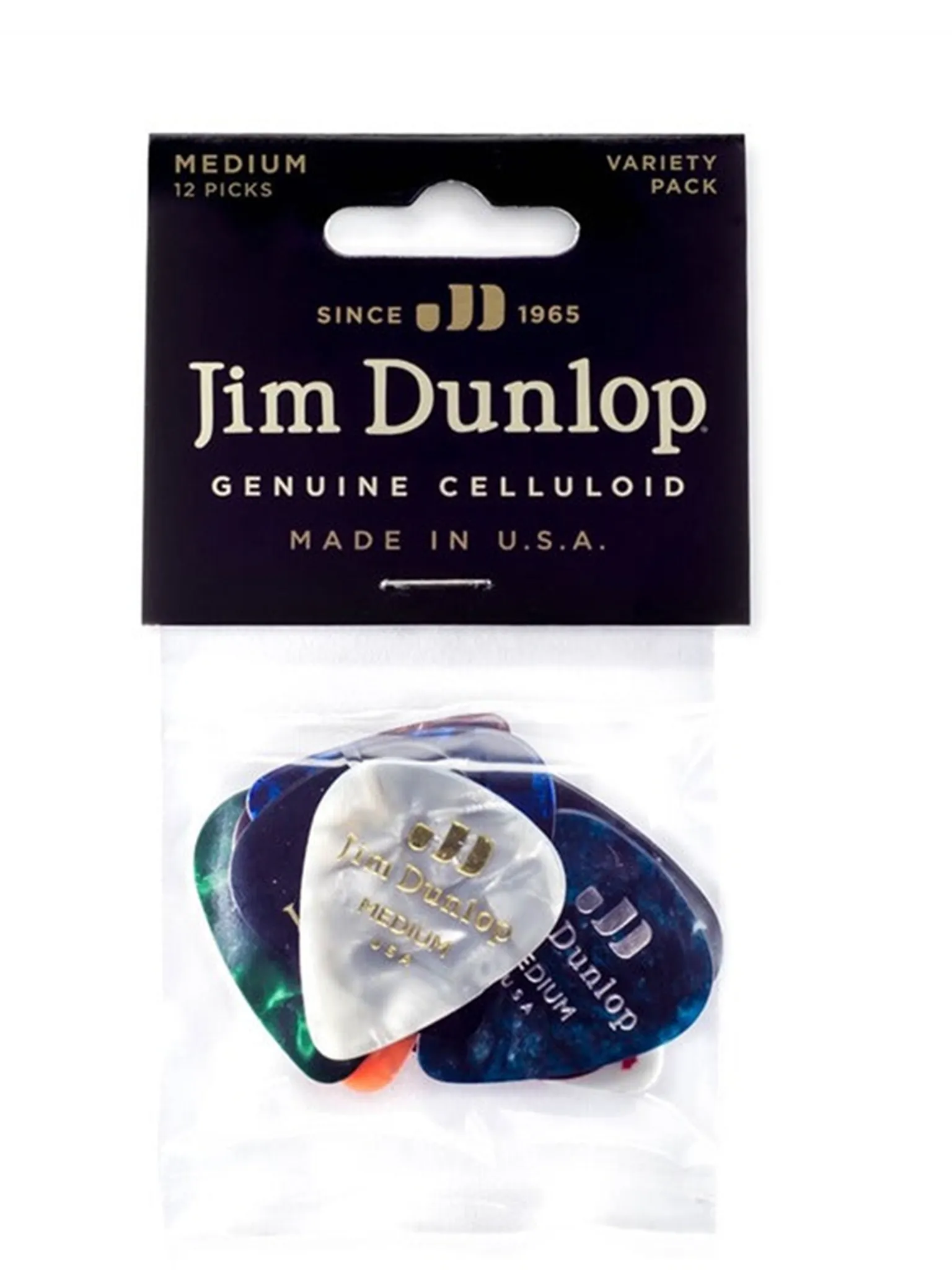 Dunlop PVP106 Celluloid Variety Pack, Medium (12 Pack)