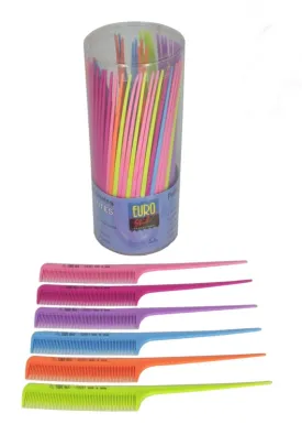 EuroStil Tail Combs (Tub of 60 assorted colours)