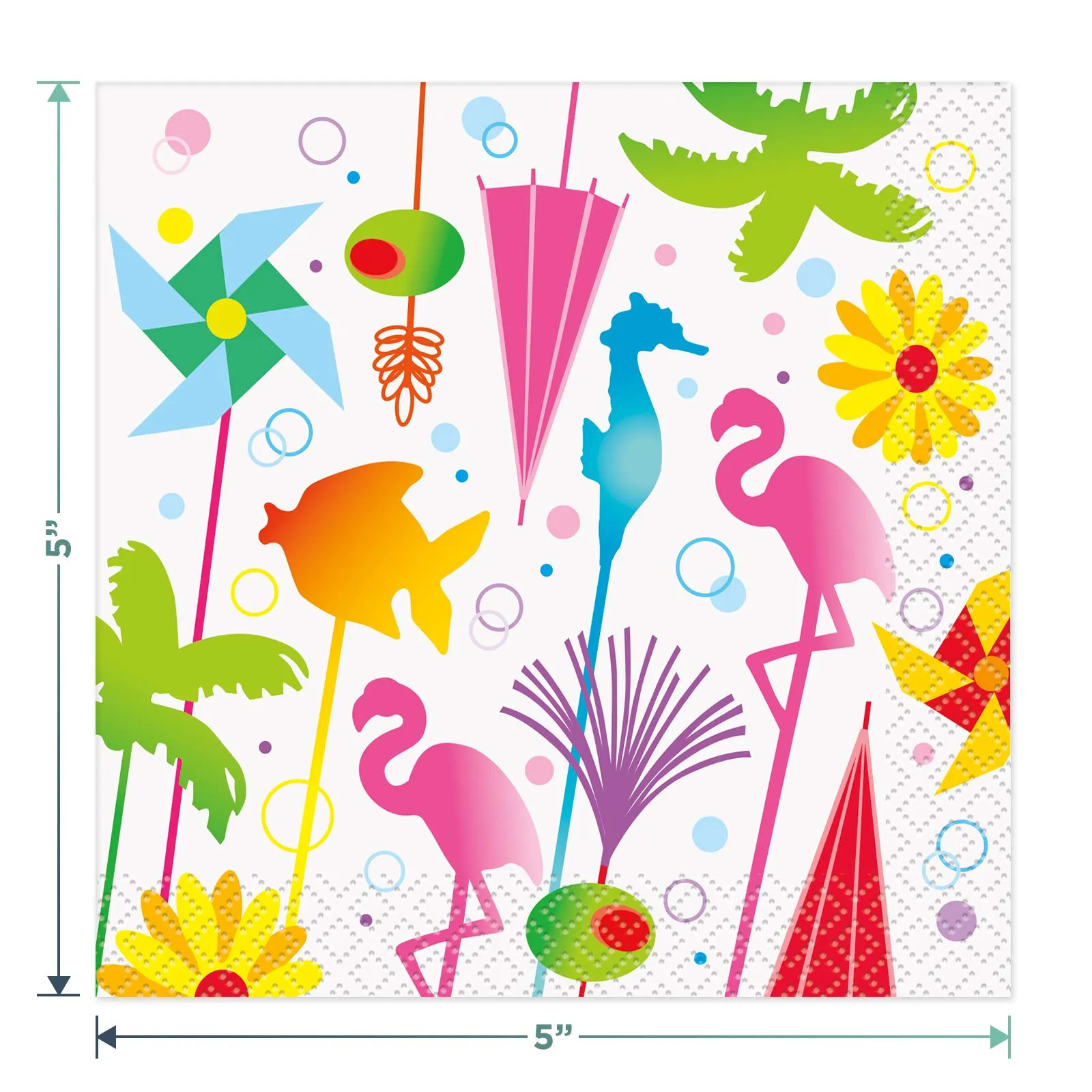 Flamingo Party Accessories - Plastic Food Picks and Summer Cocktail Beverage Napkins for 32 Guests