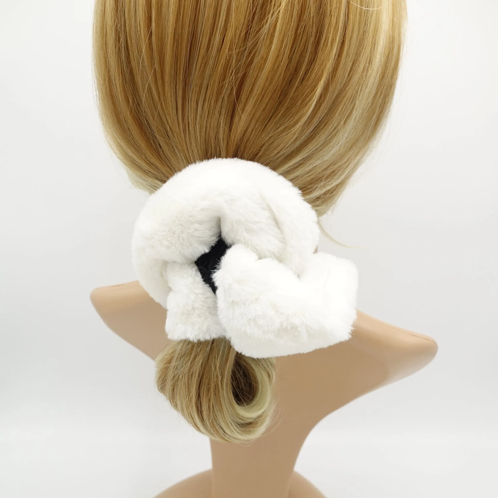 fur velvet scrunchies two tone scrunchie stylish hair elastic women accessory