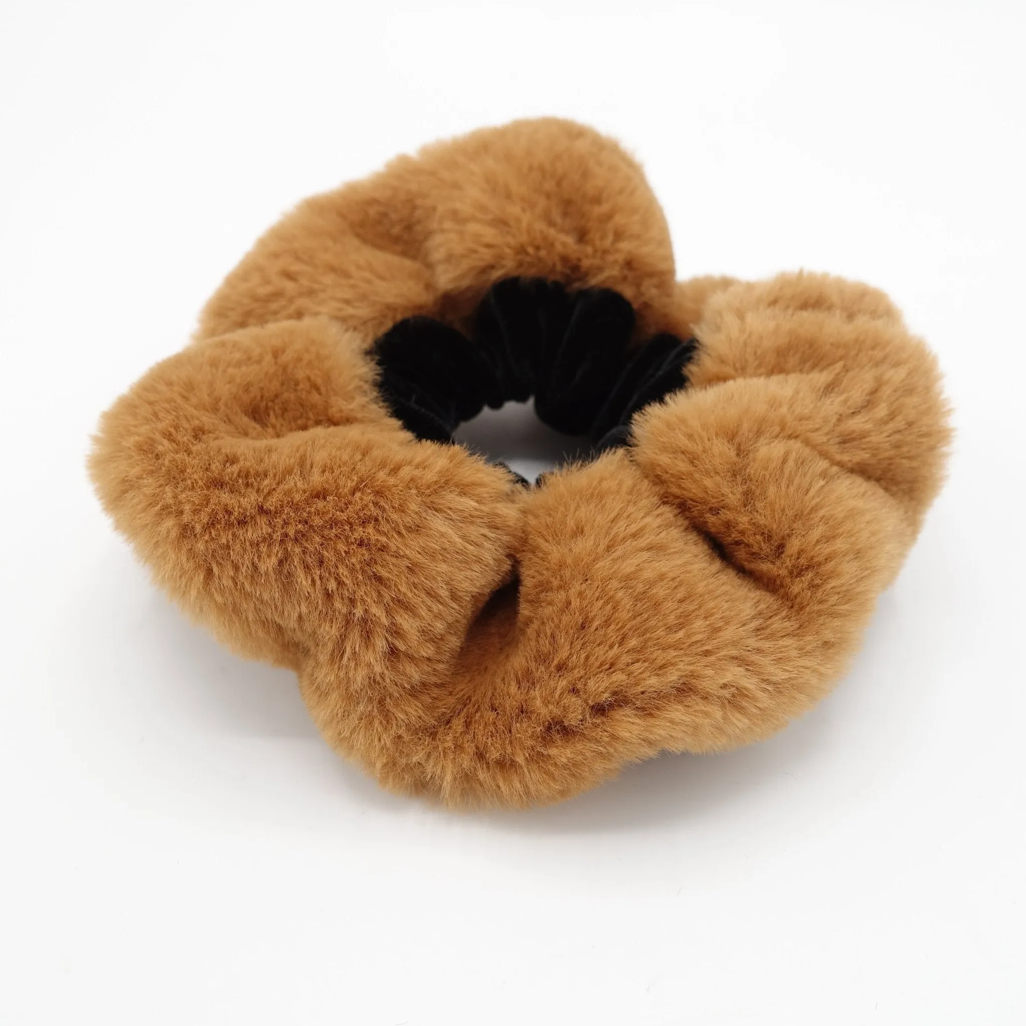 fur velvet scrunchies two tone scrunchie stylish hair elastic women accessory