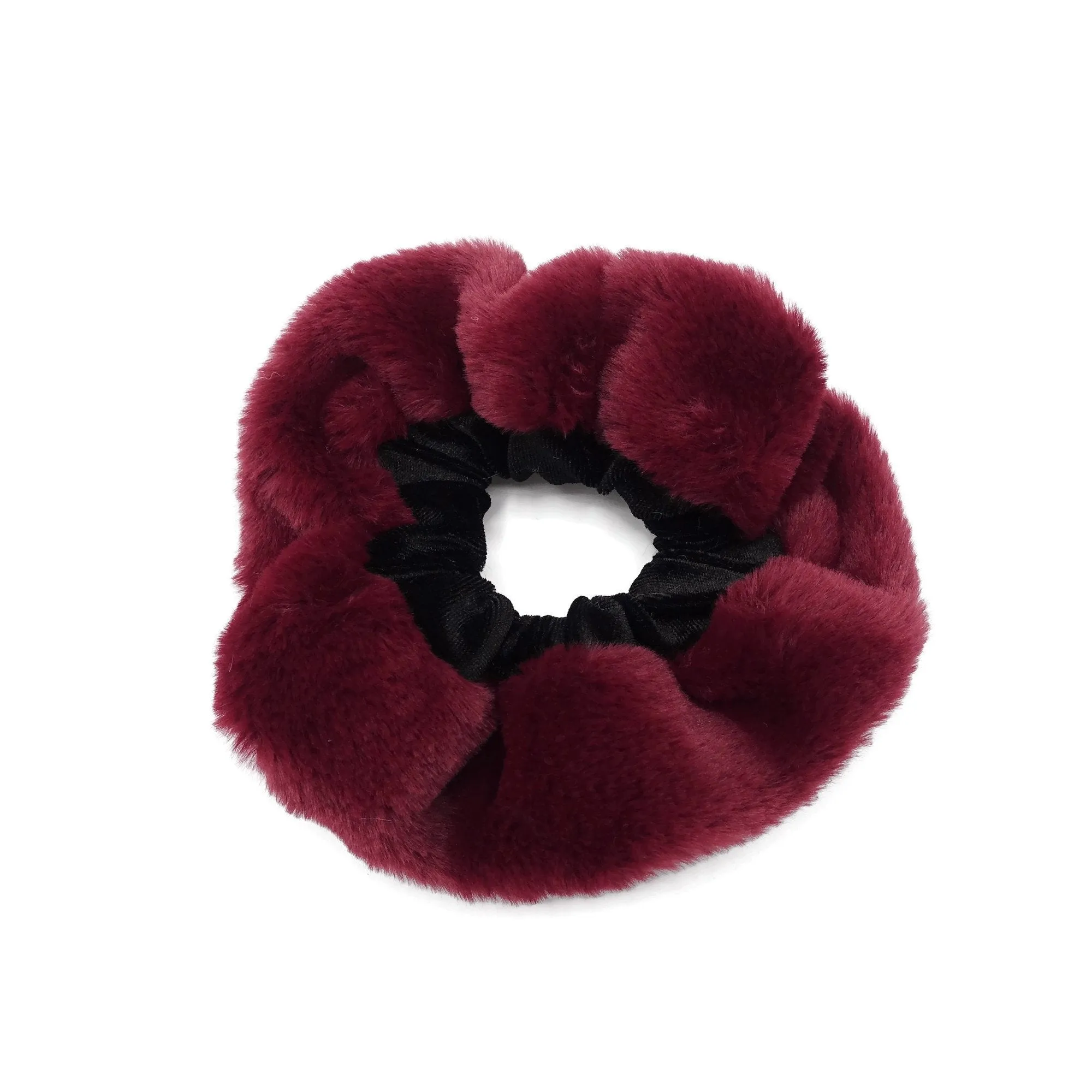 fur velvet scrunchies two tone scrunchie stylish hair elastic women accessory