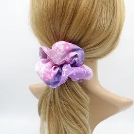 gradient color paisley print scrunchies hair elastic accessory for women