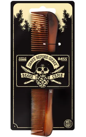 Grave Before Shave Acrylic Tortoise Shell Fine/Wide Tooth Comb (made by BASS)