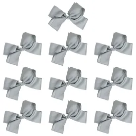 Gray Classic Hair Bows - 10 Pack