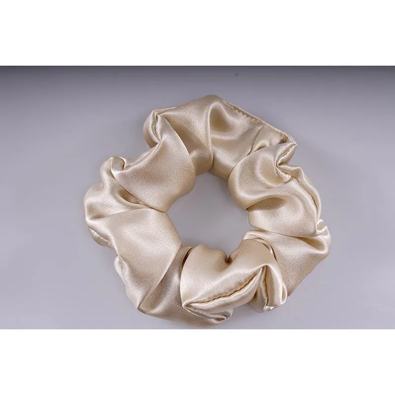 Large Silk Scrunchies - Beige - Dropshipping