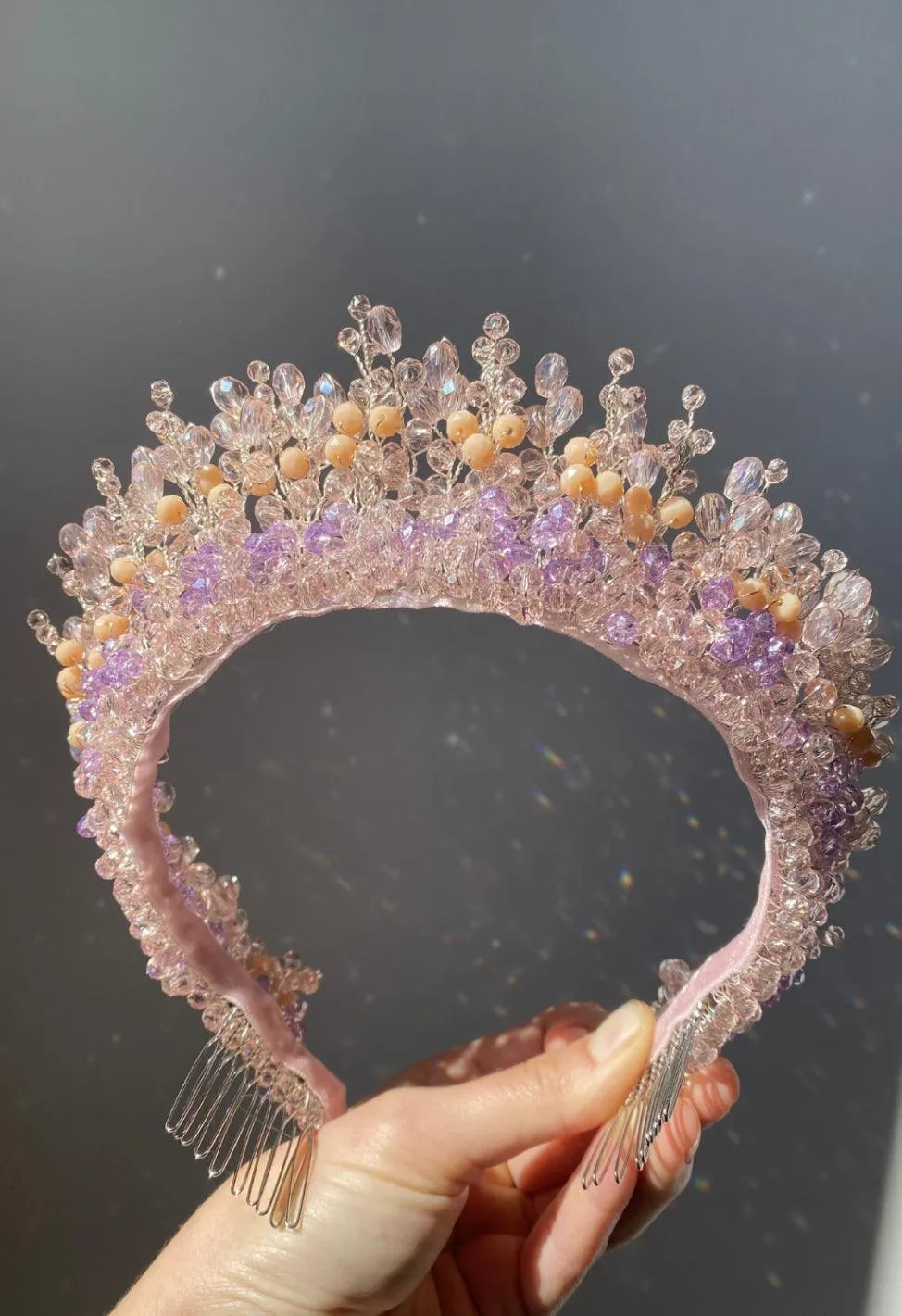 Lavender Blossom Crystal Tiara