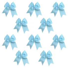 Light Blue Clip Hair Bows - 10 Pack