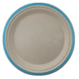 Light Blue Sugarcane Plate 180mm 10pk