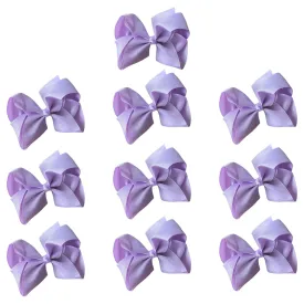 Light Purple Classic Hair Bows - 10 Pack