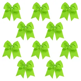 Lime Clip Hair Bows - 10 Pack