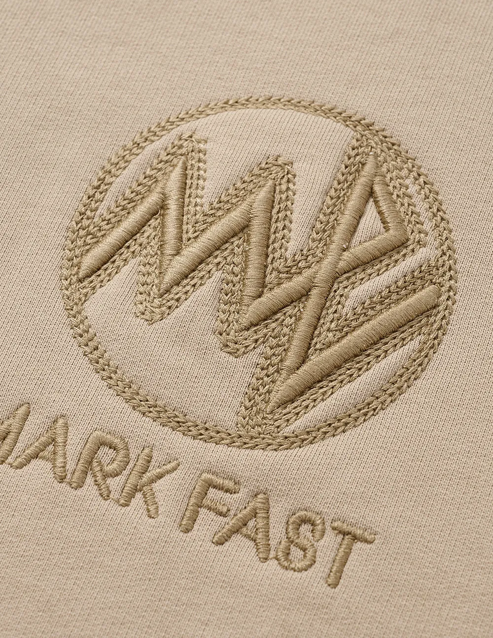 MARK FAST Round neck MF logo embroidery top