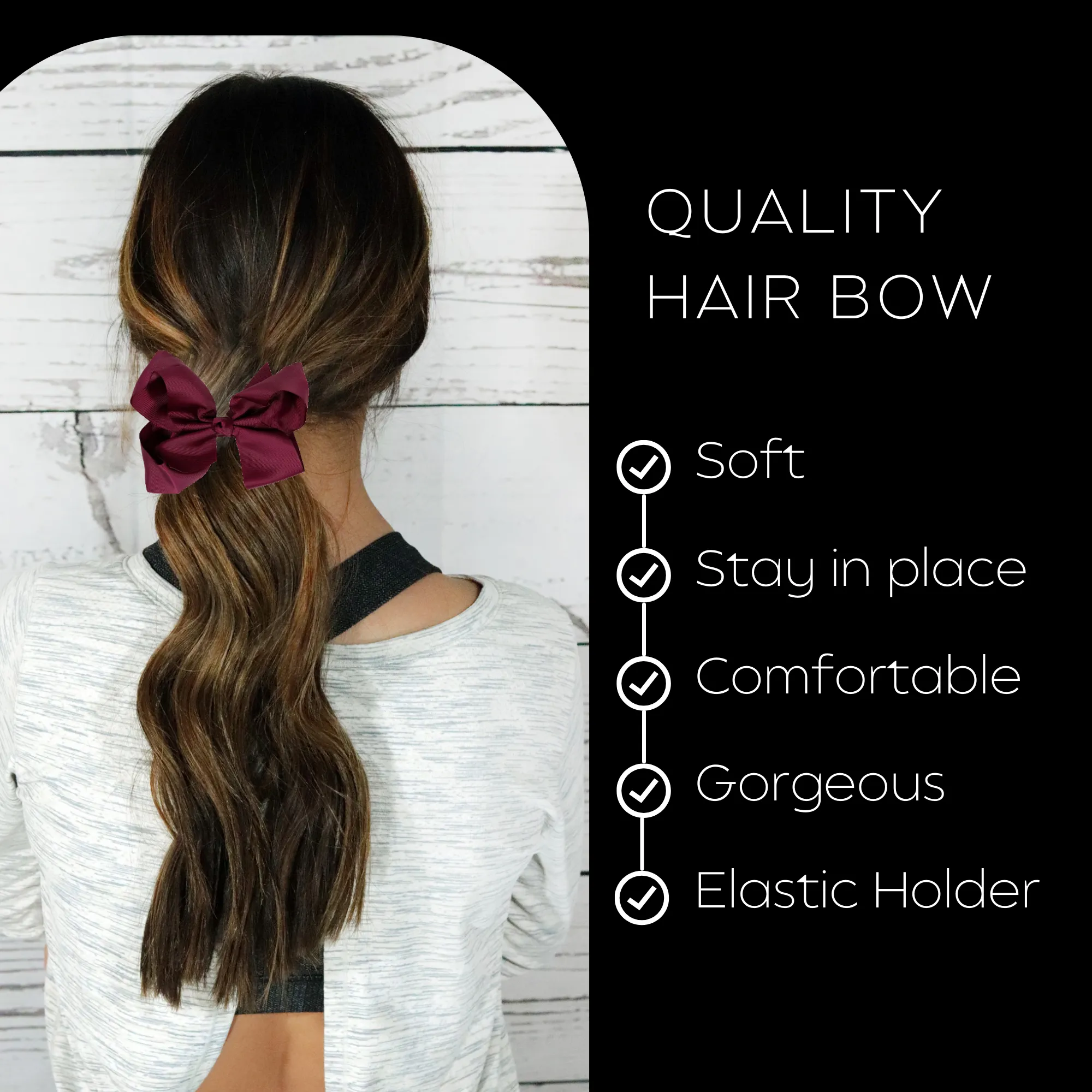 Maroon Classic Hair Bow