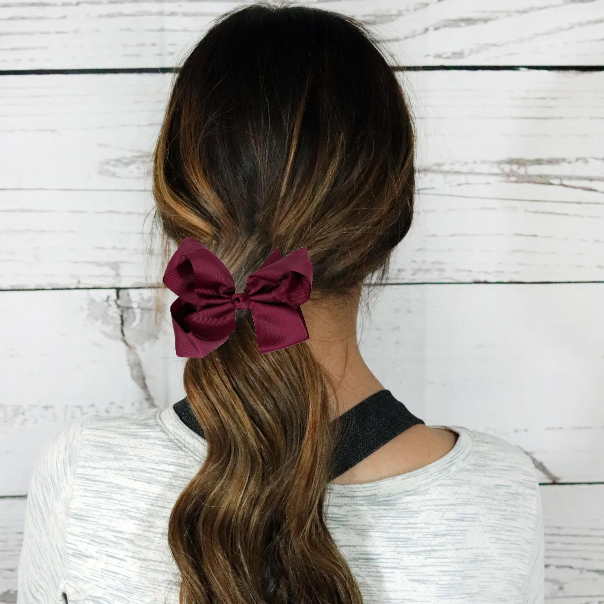 Maroon Classic Hair Bow