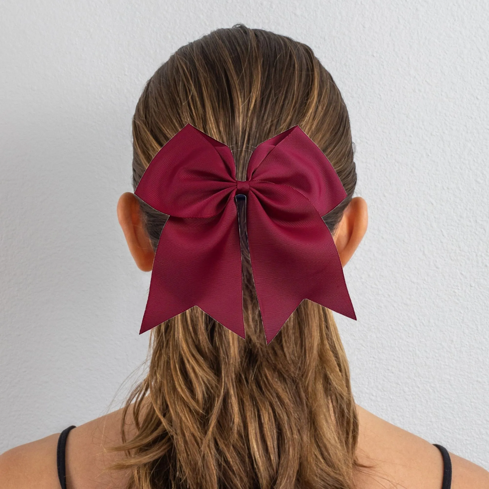 Maroon Clip Hair Bows - 10 Pack