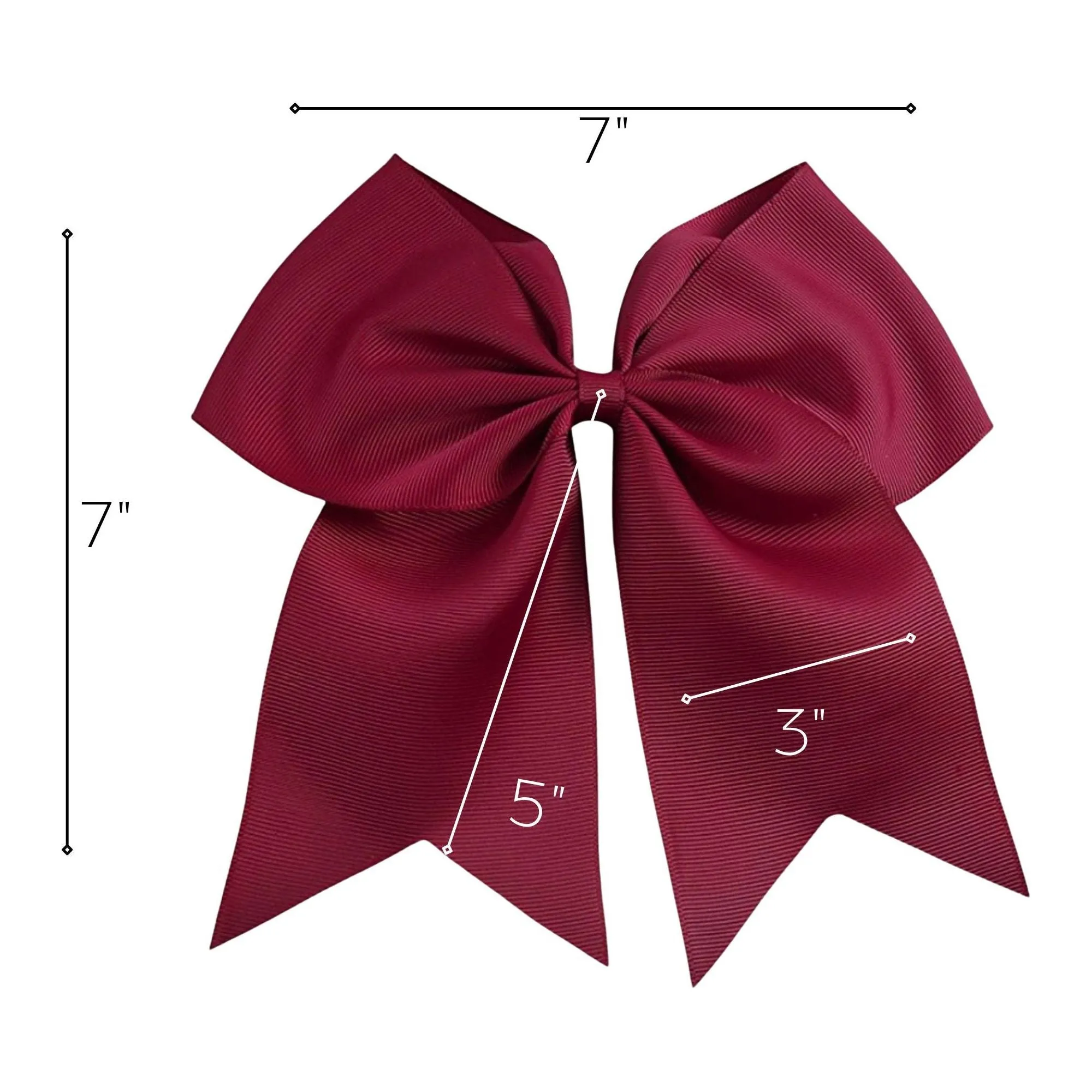 Maroon Clip Hair Bows - 10 Pack