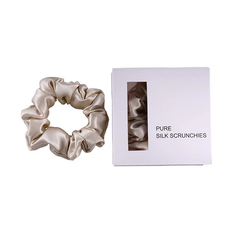 Midi Silk Scrunchies - Beige - Dropshipping