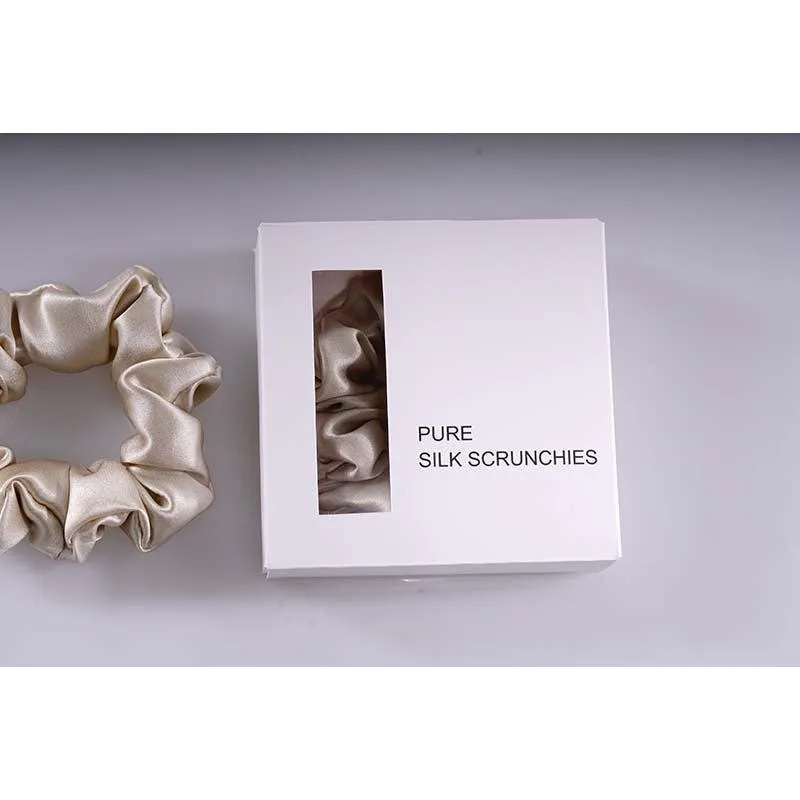 Midi Silk Scrunchies - Beige - Dropshipping