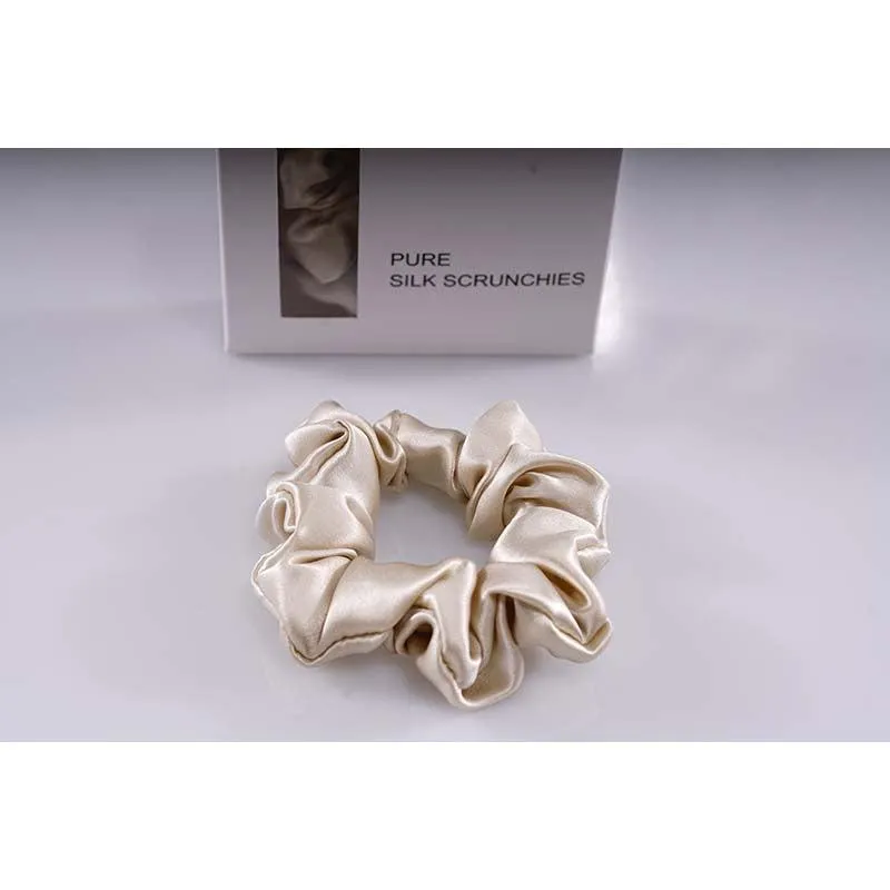 Midi Silk Scrunchies - Beige - Dropshipping