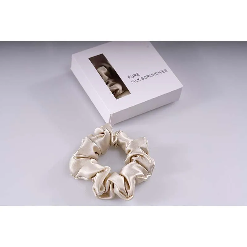 Midi Silk Scrunchies - Beige - Dropshipping