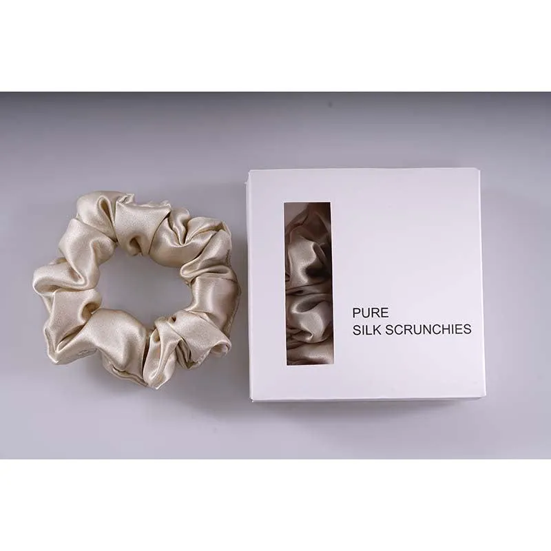 Midi Silk Scrunchies - Beige - Dropshipping