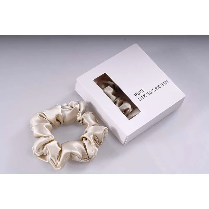 Midi Silk Scrunchies - Beige - Dropshipping