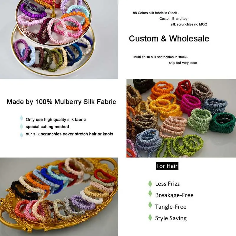 Mini Silk Scrunchies - custom and wholesale