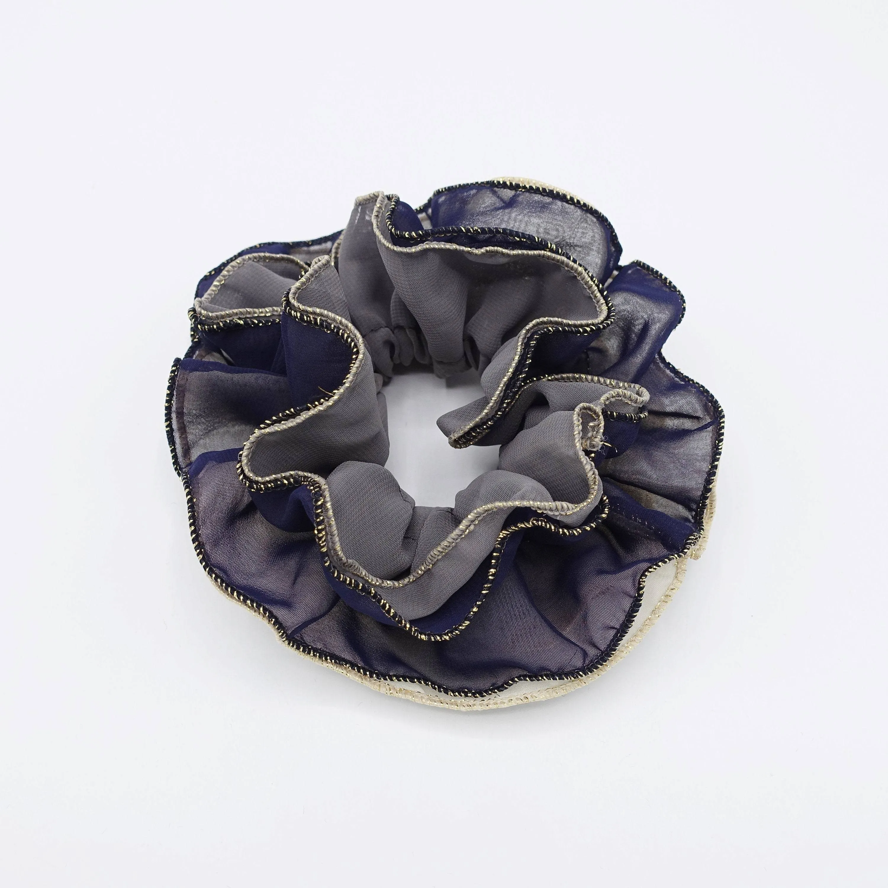 multi edges chiffon scrunchies