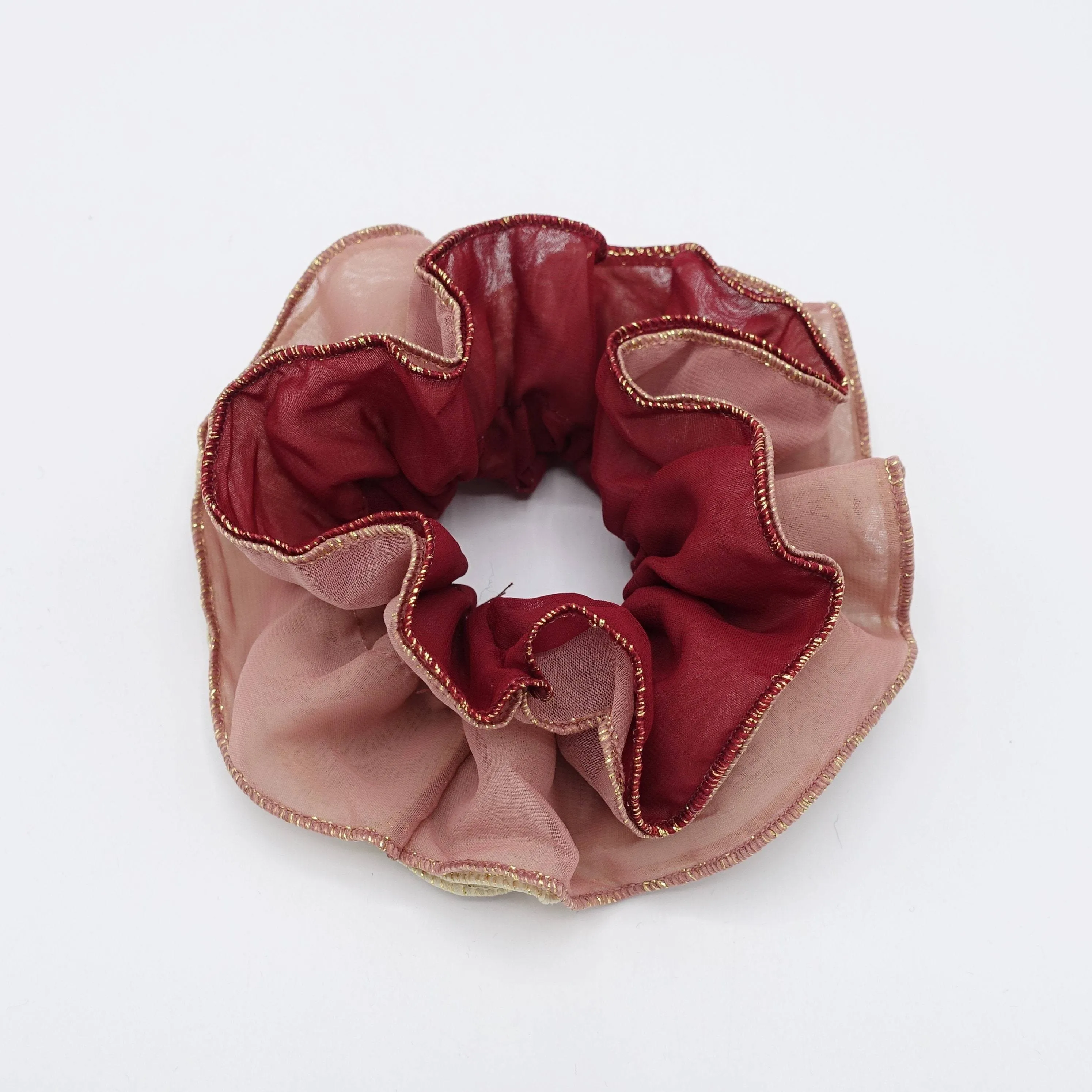 multi edges chiffon scrunchies