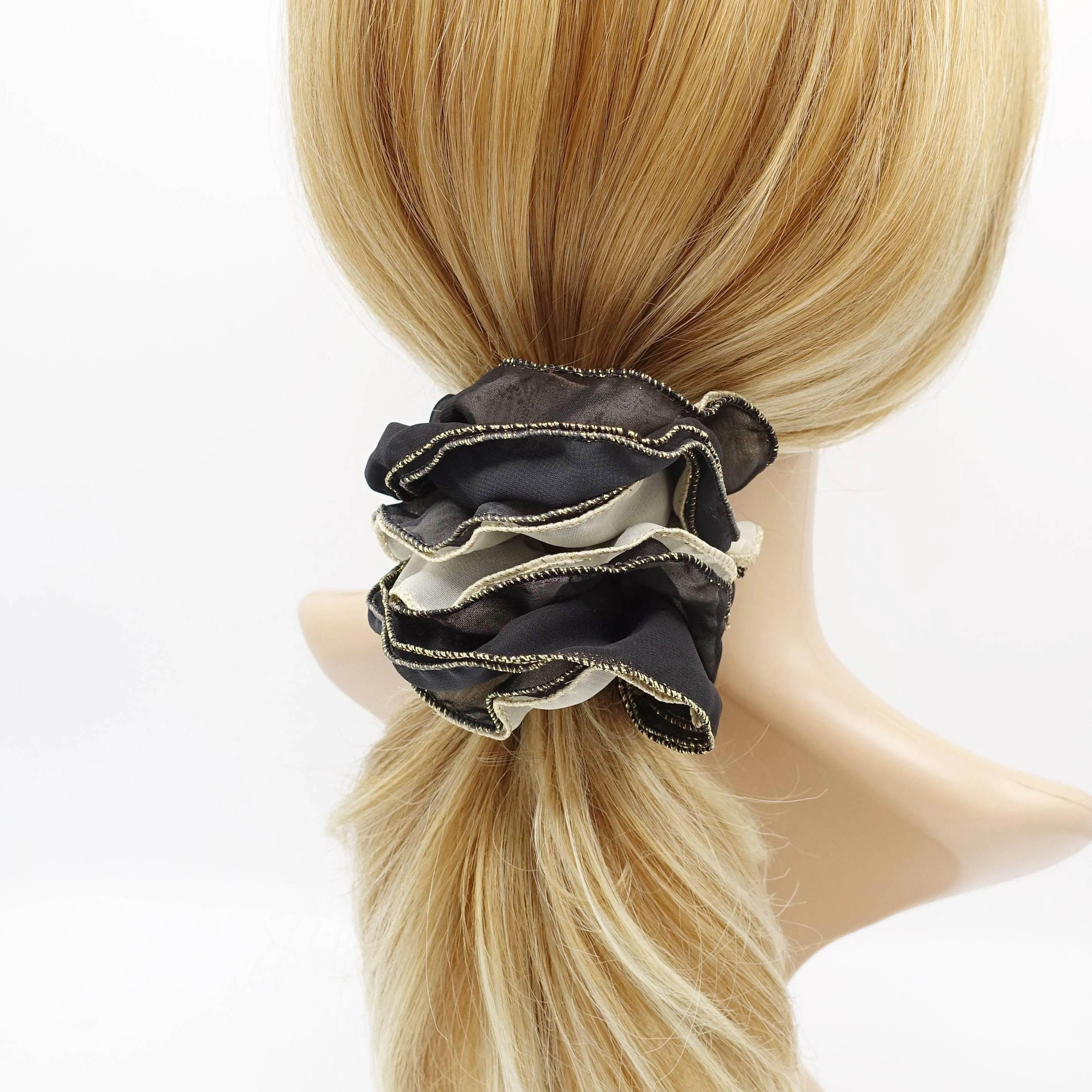 multi edges chiffon scrunchies