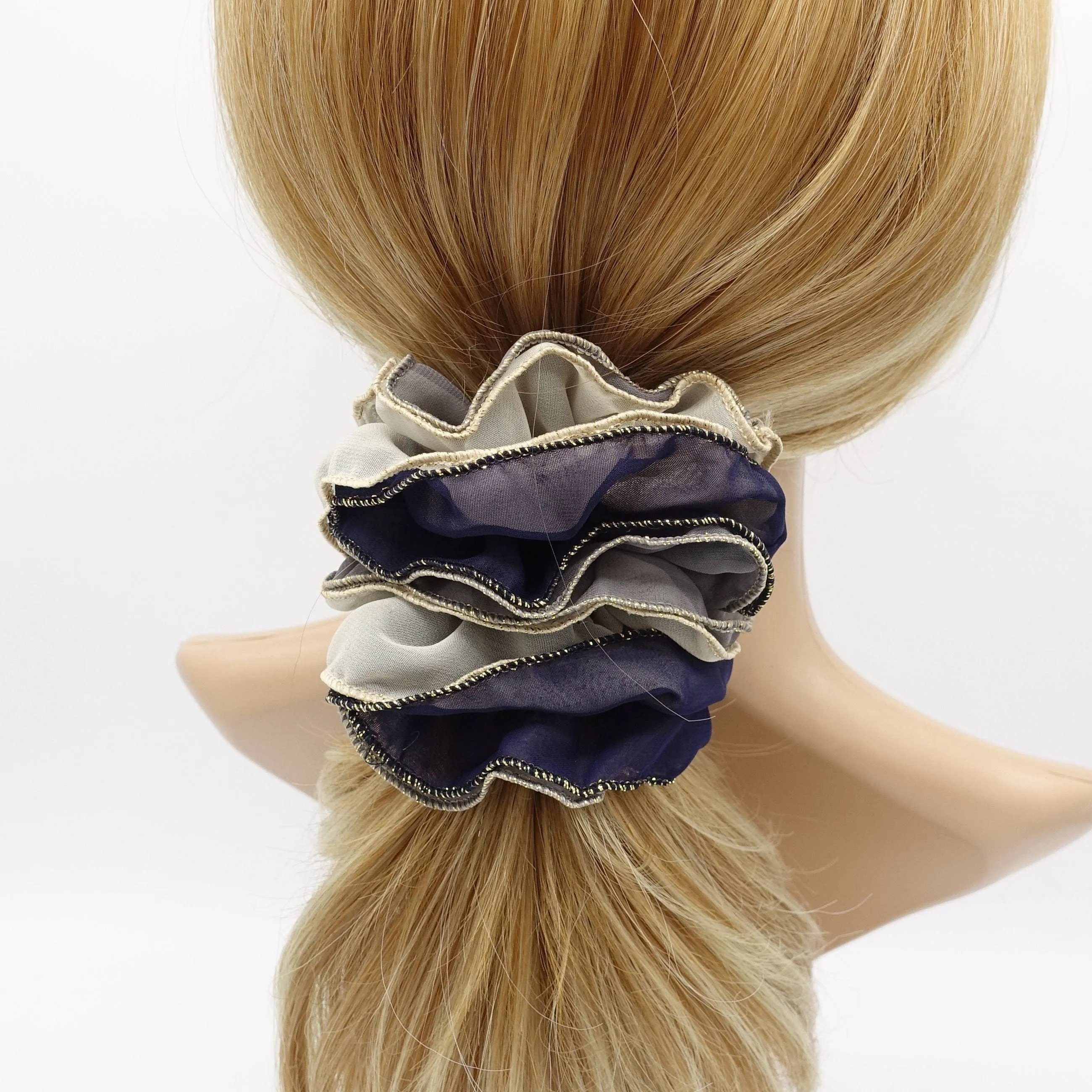 multi edges chiffon scrunchies