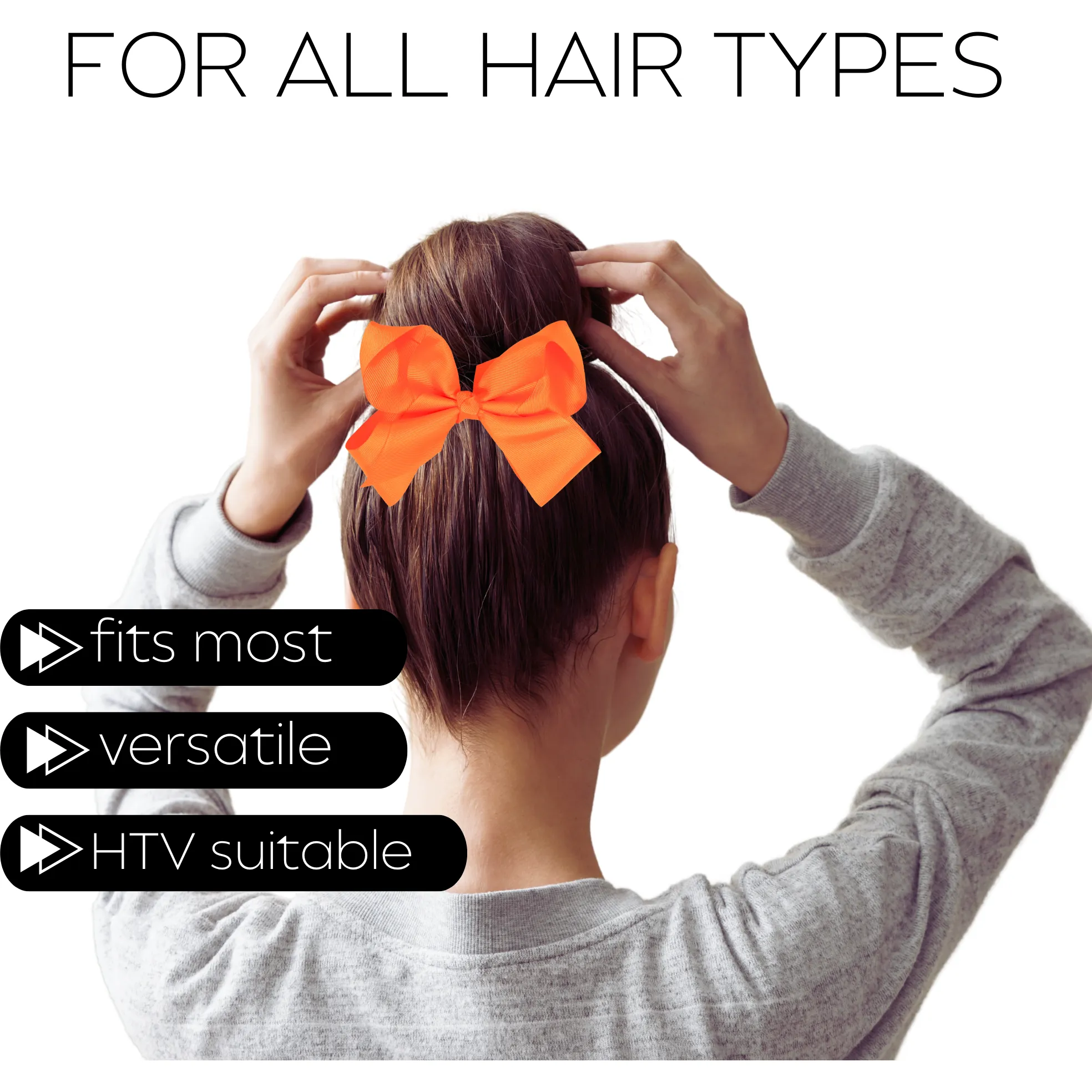 Neon Orange Classic Hair Bow